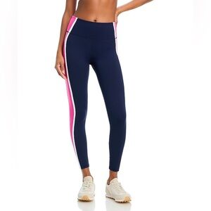 Aqua Navy Leggings with Pink and White Side Panels